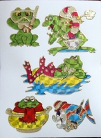 STE288 Kikker/Snorkel afm.stickervel 10 X 7,50 CM