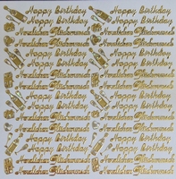 STG326 Happy Birthdayr afm.Stickervel 15 X 15 CM