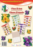 S43002 4ForYou boekje met 4 Bloemen 3D vellen + basiskarton