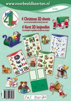 S43008 4ForYou boekje met 4 kerst 3D vellen + basiskarton