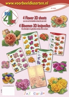 S43006 4ForYou boekje met 4 Bloemen 3Dvellen + basiskarton