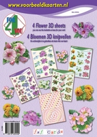 S43004 4ForYou boekje met 4 Bloemen 3D vellen + basiskarton