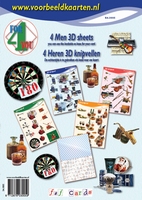 S43005 4ForYou boekje met 4 Heren 3D vellen + basiskarton